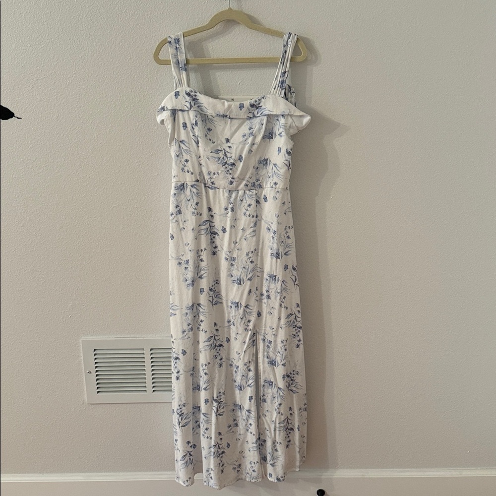 Trixxi Elegant White and Blue Dress